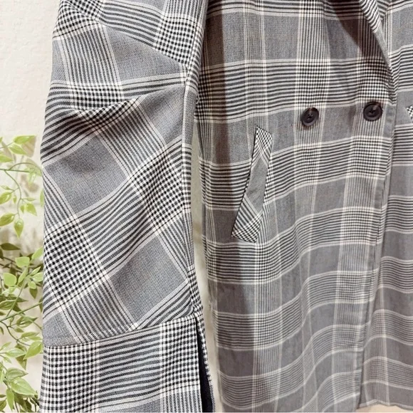 J.ING Jing Glen Plaid Print Oversized Lightweight Coat Jacket Size M Preowned - Picture 5 of 11